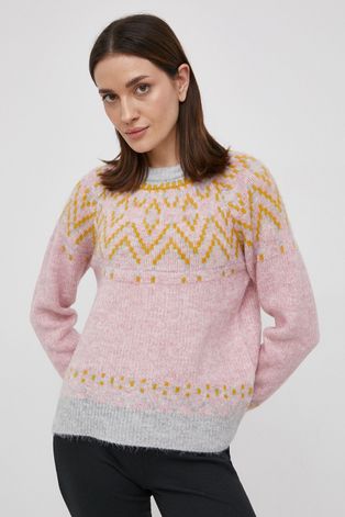 Only Sweter damski kolor różowy ciepły