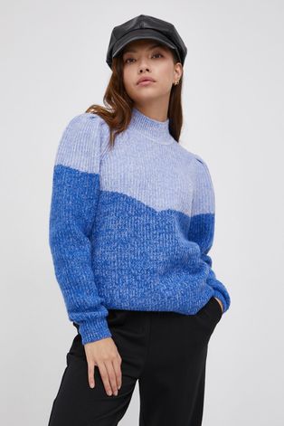Vero Moda Sweter z domieszką wełny damski ciepły z półgolfem