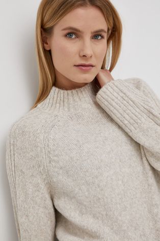 Only Sweter damski kolor kremowy z półgolfem