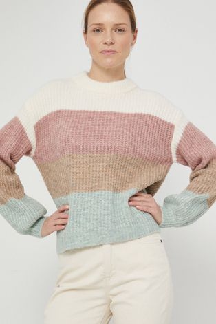 Y.A.S gyapjúkeverék pulóver női, rózsaszín