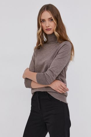 Max Mara Leisure gyapjú pulóver könnyű, női, átlátszó, garbónyakú