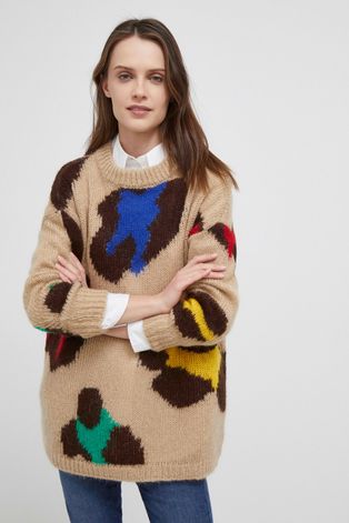 Пуловер с вълна United Colors of Benetton дамски