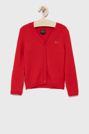 Guess Sweter dziecięcy kolor czerwony