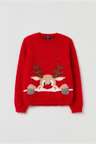 Детский свитер OVS цвет красный лёгкий