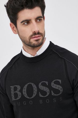 Boss Sweter męski kolor czarny