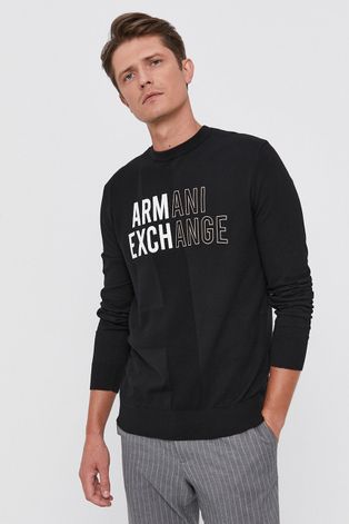 Armani Exchange Sweter męski kolor czarny