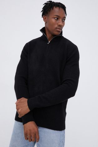Young Poets Society Sweter męski kolor czarny z półgolfem