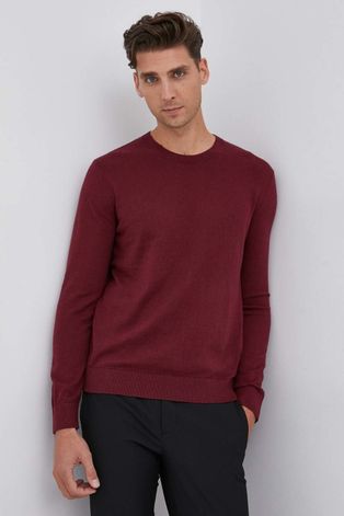 GAP Sweter bawełniany męski kolor bordowy