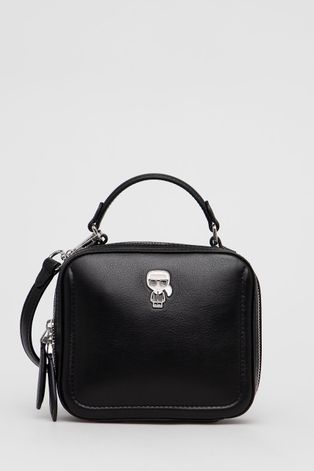 Karl Lagerfeld Torebka skórzana kolor czarny