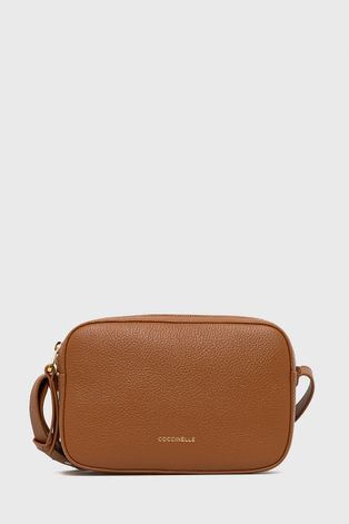 Шкіряна сумочка Coccinelle Lea колір коричневий