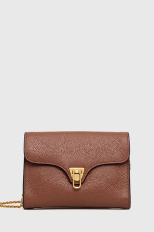 Шкіряна сумочка Coccinelle Mini Bag колір коричневий