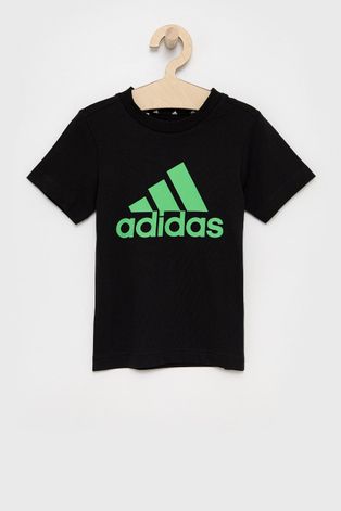 Dječja majica kratkih rukava adidas boja: crna