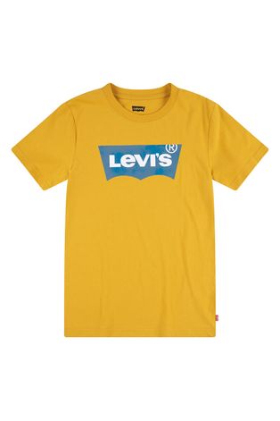 Levi's T-shirt bawełniany dziecięcy kolor żółty z nadrukiem