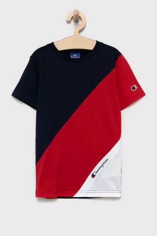 Dětské bavlněné tričko Champion tmavomodrá barva, vzorované