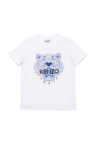 Детская хлопковая футболка Kenzo Kids цвет белый с принтом