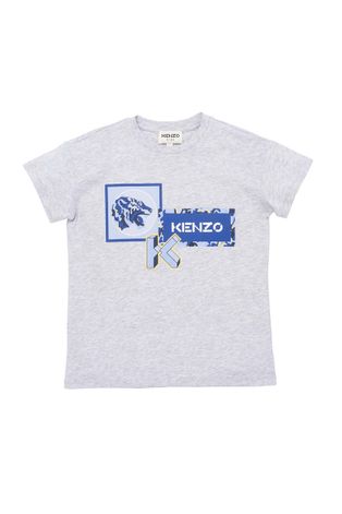 Kenzo Kids T-shirt bawełniany dziecięcy kolor szary z nadrukiem