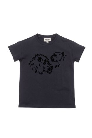 Dětské bavlněné tričko Kenzo Kids šedá barva, s potiskem