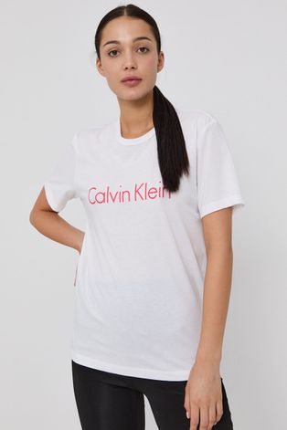 Pyžamové tričko Calvin Klein Underwear biela farba, bavlnené