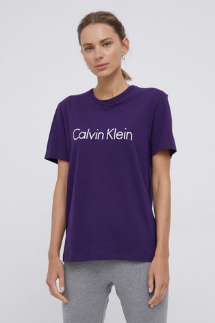 Пижамная футболка Calvin Klein Underwear цвет фиолетовый хлопковая