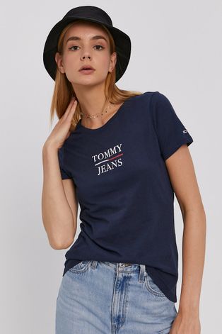 Tričko Tommy Jeans dámské, tmavomodrá barva