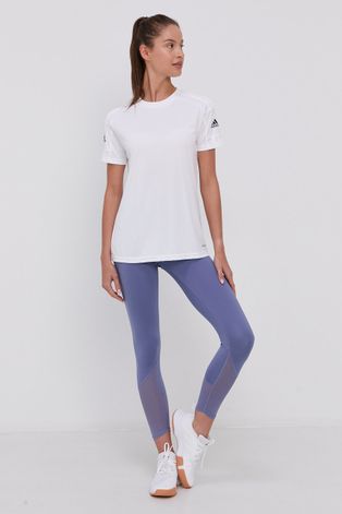 Μπλουζάκι adidas Performance γυναικείo, χρώμα: άσπρο