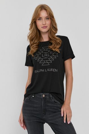 Lauren Ralph Lauren T-shirt damski kolor czarny