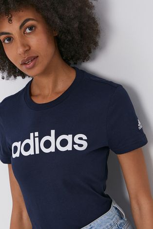 adidas T-shirt bawełniany kolor granatowy