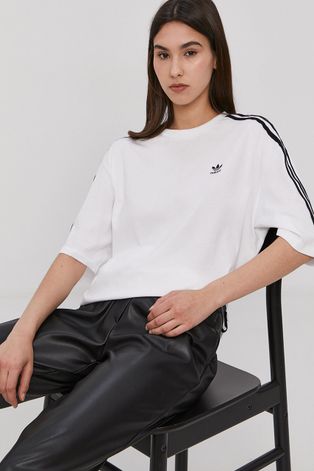 Adidas Originals Tricou femei, culoarea alb