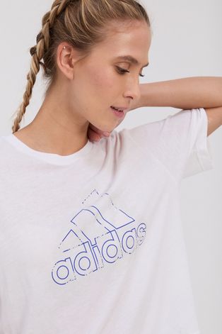 Adidas Performance Tricou femei, culoarea alb