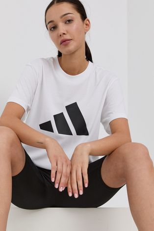 Majica kratkih rukava adidas Performance za žene, boja: bijela