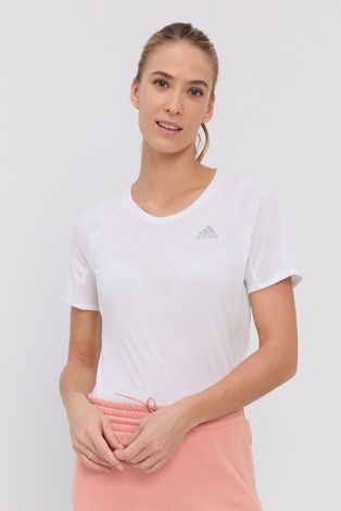 Тениска adidas Performance дамска в бяло