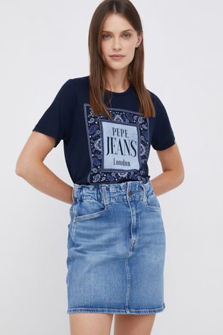 Pepe Jeans T-shirt damski kolor granatowy