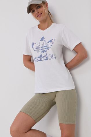 adidas Originals T-shirt bawełniany kolor biały
