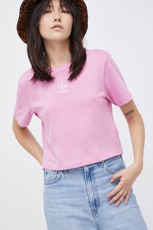 adidas Originals T-shirt bawełniany kolor różowy