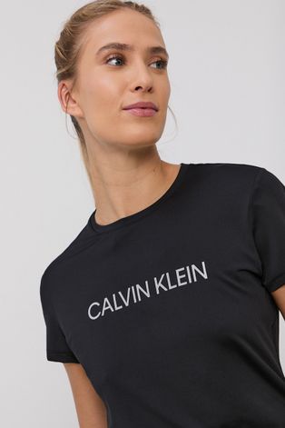 Μπλουζάκι Calvin Klein Performance γυναικείo, χρώμα: μαύρο