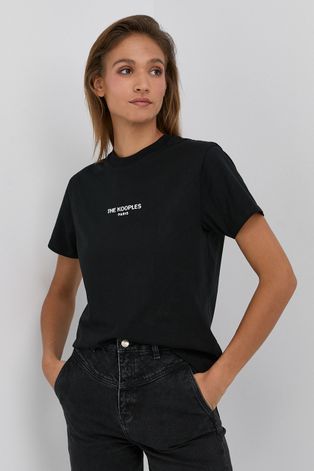 Bavlnené tričko The Kooples čierna farba