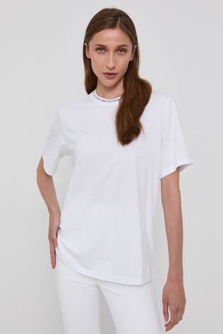 Bavlnené tričko Victoria Victoria Beckham biela farba