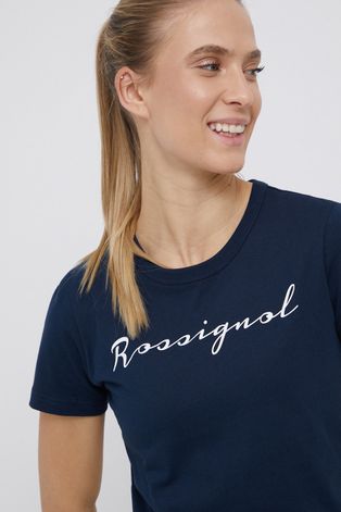 Pamučna majica Rossignol boja: tamno plava