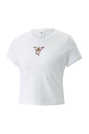 Puma T-shirt x Dua Lipa damski kolor biały