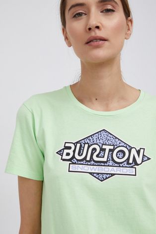 Бавовняна футболка Burton колір зелений