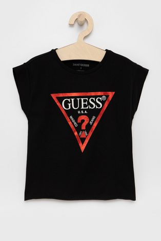 Guess T-shirt dziecięcy kolor czarny