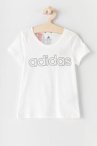 Dječja majica kratkih rukava adidas boja: bijela