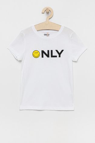 Kids Only T-shirt bawełniany dziecięcy x Smiley kolor biały