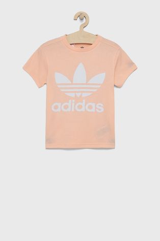 adidas Originals T-shirt bawełniany dziecięcy H25249 kolor różowy