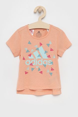Dětské tričko adidas Performance oranžová barva