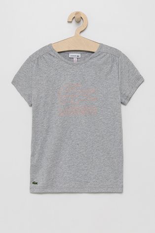 Lacoste T-shirt bawełniany dziecięcy kolor szary