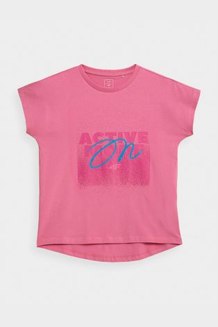 Дитяча футболка 4F колір рожевий