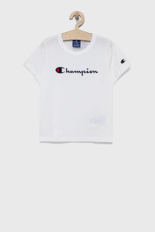 Champion T-shirt bawełniany dziecięcy kolor biały