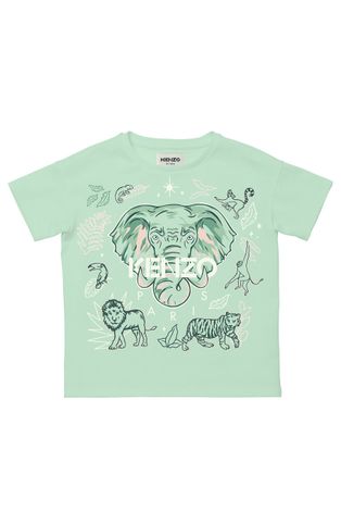 Kenzo Kids T-shirt bawełniany dziecięcy kolor zielony
