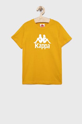 Kappa T-shirt dziecięcy kolor żółty z nadrukiem